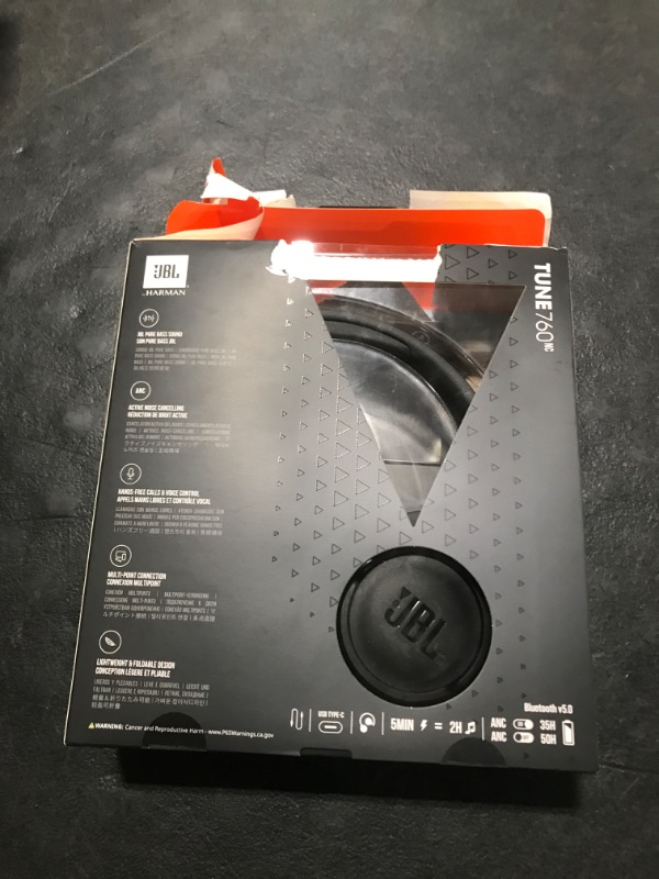 Photo 4 of JBL Tune 760 Noise Canceling Over-Ear Bluetooth Wireless Headphones - Black