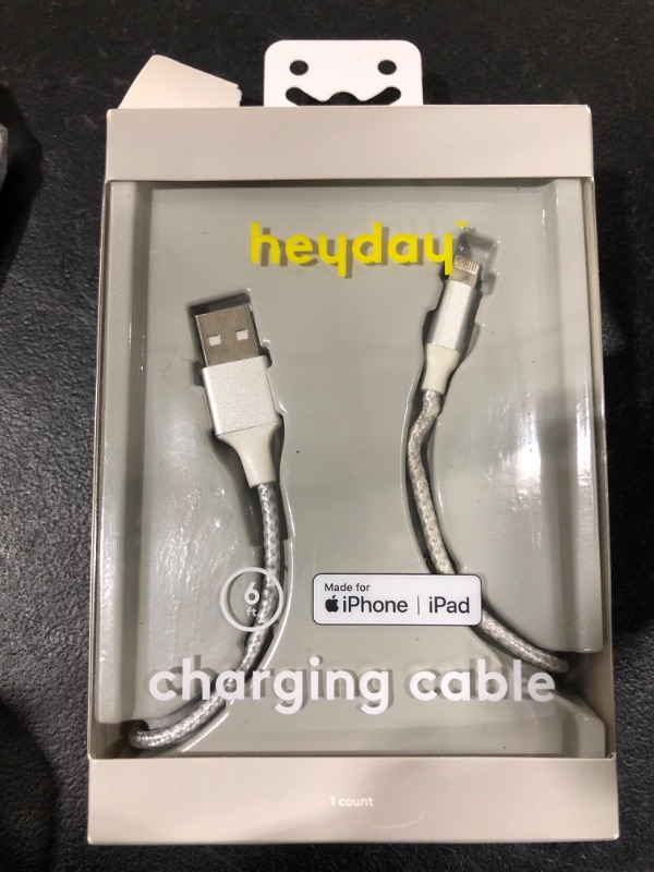 Photo 2 of 6ft Lightning to USB-A Braided Cable - heyday silver