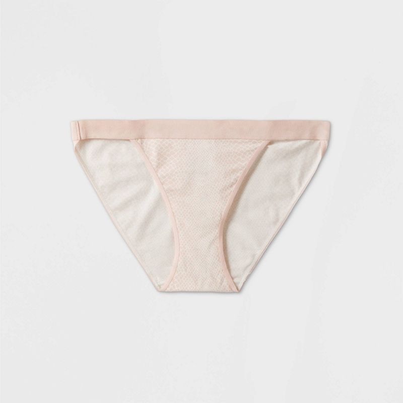 Photo 1 of 2 pair of Women's High Cut Bikini Underwear - Auden™ Casual Pink Snake Medium
