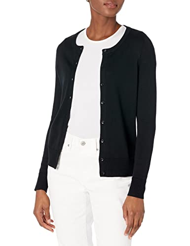 Photo 1 of Amazon Essentials Women's Lightweight Crewneck Cardigan Sweater (Available in Plus Size), Black, XX-Large
