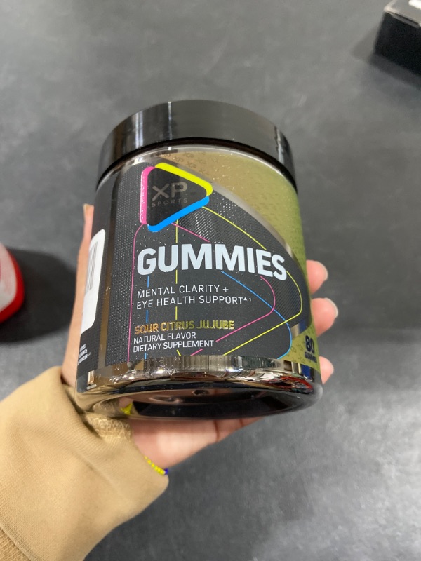 Photo 2 of XP Sports Gummies | Enhanced Mental Clarity and Stress Tolerance + Eye Health Support | Formulated for Esports Athletes, Gamers and Biohackers | Sour Citrus Jujube, 80 Gummies (20 Servings)
BB 10/2023