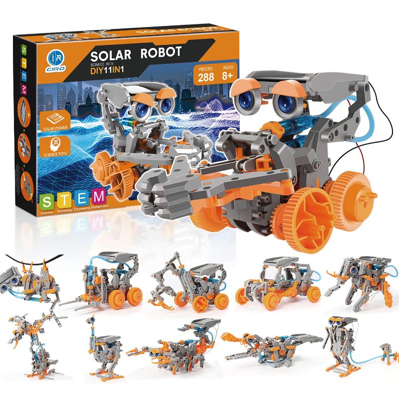 Photo 1 of CIRO STEM Projects Solar Robot Toys, 11-in-1 Education Science Experiment Kits for Kids Ages 8-12, 288 Pieces Building Set robot-218a