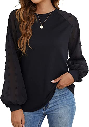 Photo 1 of Blooming Jelly Womens Long Sleeve Blouses Shirts Elegant Knit Mesh Pom Pom Casual Loose Tops SIZE M 