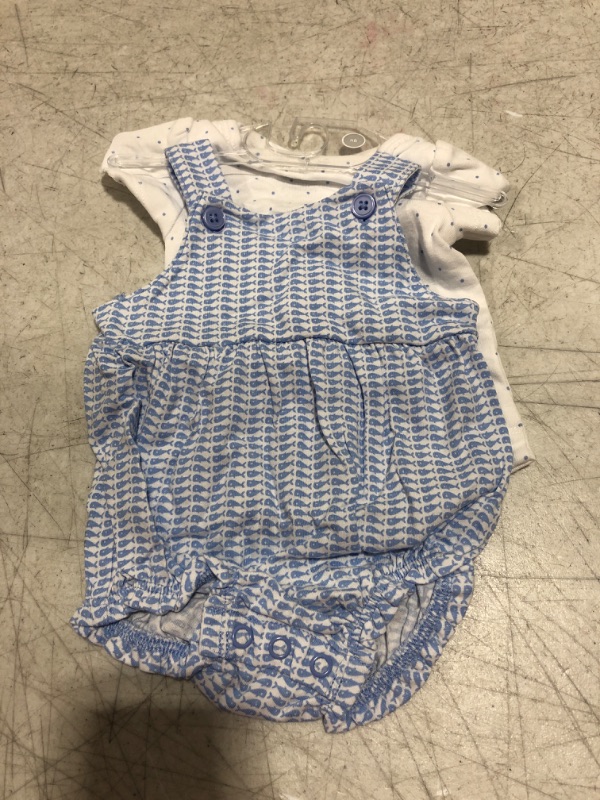 Photo 1 of Carter’s Baby Girl Newborn Outfit. NWT! Blue Romper And Shirt White W/ Blue Dots