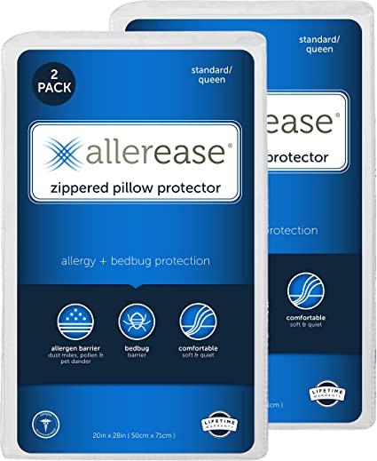 Photo 1 of AllerEase Allergy Pillow Protector, Standard/Queen - 2 Pack