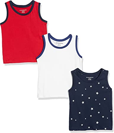 Photo 1 of Amazon Essentials Boys and Toddlers' Sleeveless Tank Tops, Multipacks SIZE S