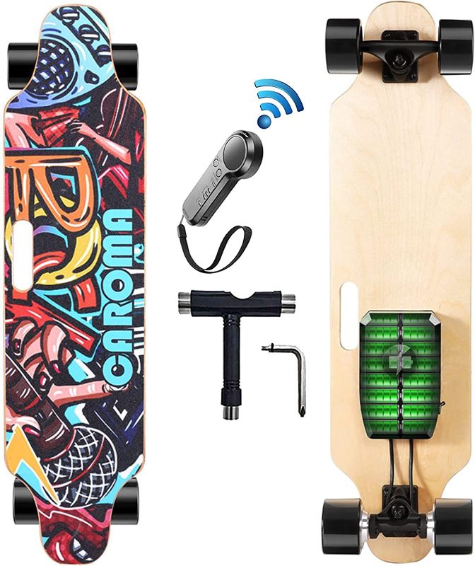 Photo 1 of Caroma Electric Skateboard for Adults, 700W Electric Longboard for Adults Teens,18.6MPH Top Speed, 12Miles Range, 3 Speed Modes, 8 Lays Maple, 300 Max Load, 12 Months Warranty
