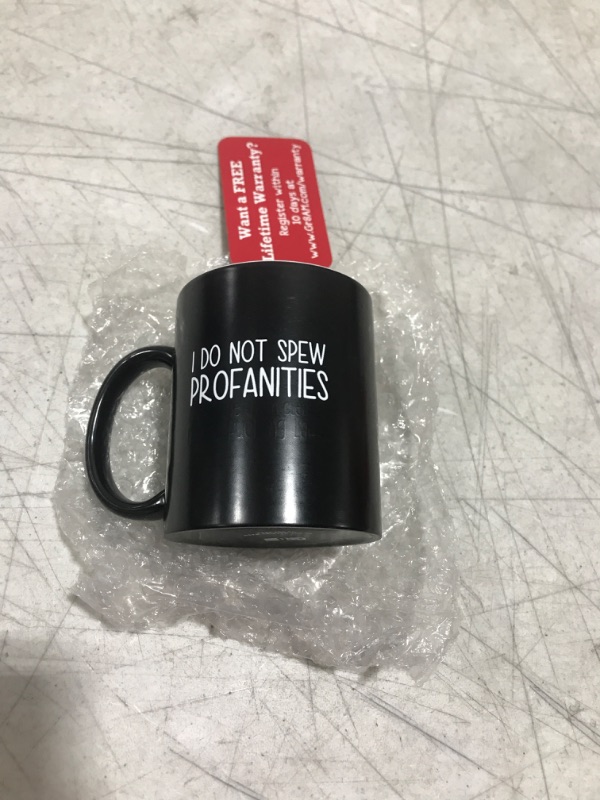 Photo 2 of 12oz Text Revealing [I Do Not Spew Profanities] Funny Mugs for Women - Sarcastic Coffee Cups for Women. Best Big Coffee Mug Stocking Stuffers for Her - Snarky White Elephant & Dirty Santa Presents Profanities (12oz) Ceramic