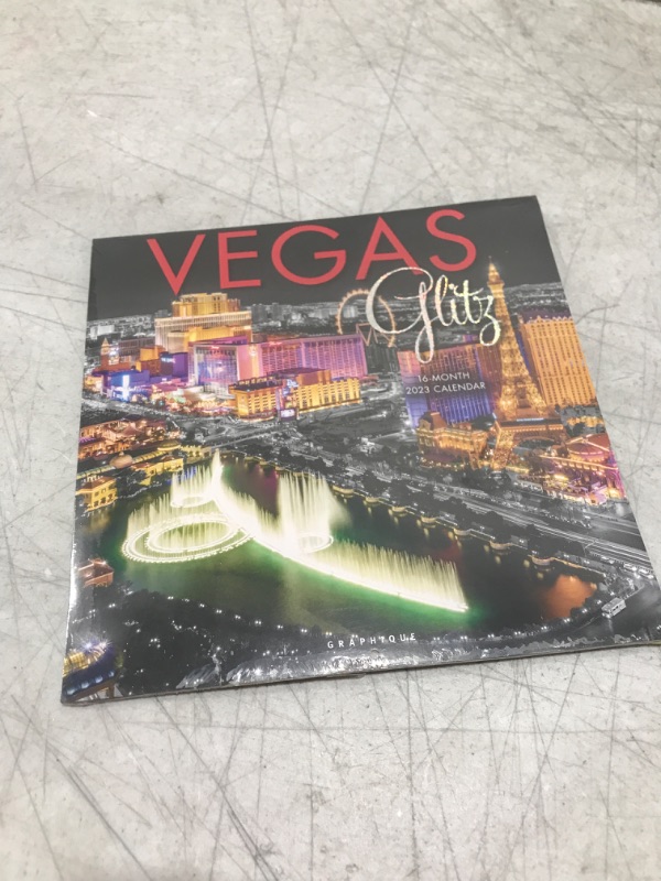 Photo 2 of Graphique Vegas Glitz Wall Calendar - 16-Month 2023 Calendar, 12"x12" w/ 3 Languages, 4-Month Preview, & Marked Holidays