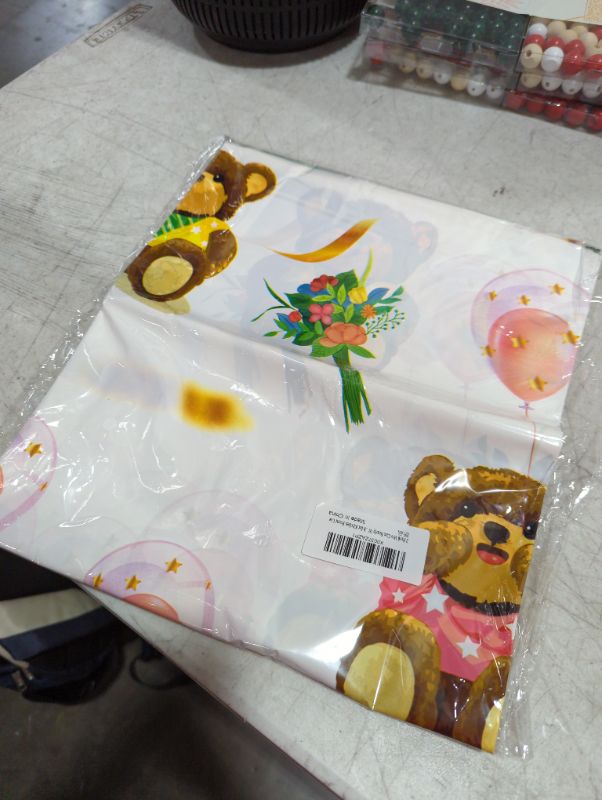 Photo 1 of 2 Pack We Can Bearly Wait Baby Party Plastic Tablecloth 54 x 87 Inch Long Rectangular Table Cover for Buffet,Birthday Party Holiday Dinner,Picnic or Tablecloth for Kitchen Event Use