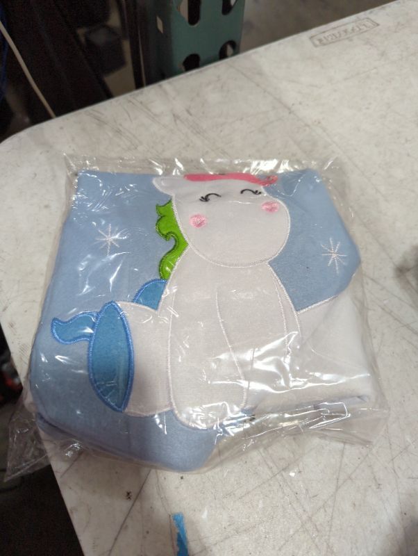 Photo 2 of Athoinsu Baby's 1st Christmas Stocking Gift Embroidered Unicorn Nursing Infant Sock Cozy Warm Cartoon Xmas Decor for Toddlers Kids, 14.5'', Blue Unicorn