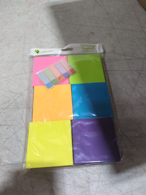 Photo 2 of Sticky Notes 3 x 3 in, 6 Colors Post Self Sticky Notes Pad Its, Bright Post Stickies Colorful Sticky Notes for Office, Home, School, Meeting, 6 Pads/Pack, 110 Sheets/pad