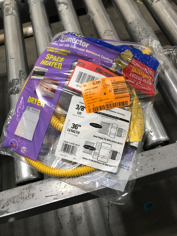 Photo 2 of 1/2 in. MIP x 1/2 in. MIP x 36 in. Gas Connector (3/8 in. O.D.) w/Safety+Plus2 Thermal Excess Flow Valve (33,400 BTU)
