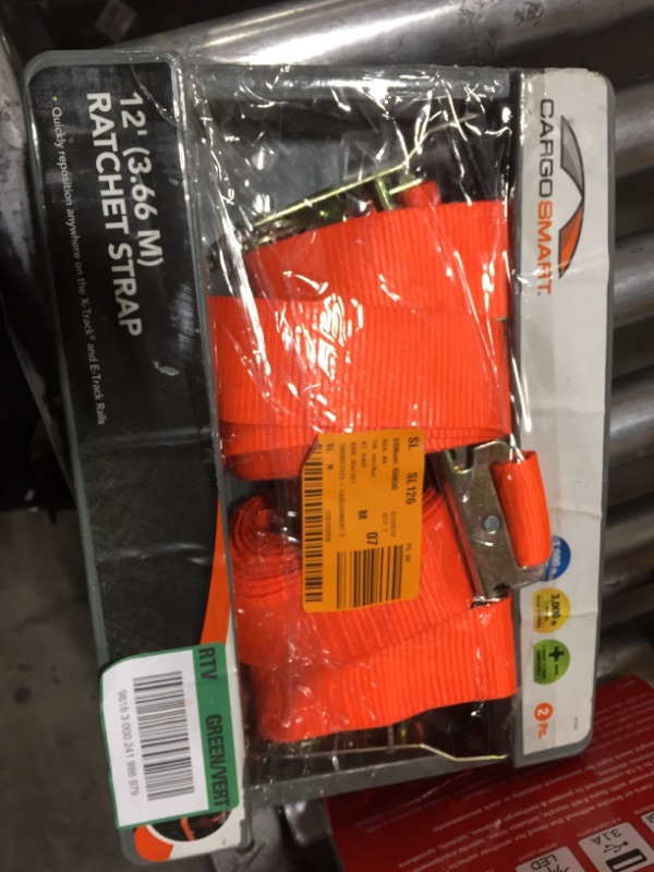 Photo 2 of 2" x 12' 3,000 lb Ratchet Strap for X-Track/E-Track 2 Pk Orange 2"x12' 3000 lb