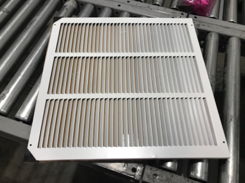 Photo 2 of 18"w X 18"h Steel Return Air Grilles - Sidewall and Cieling - HVAC Duct Cover - White [Outer Dimensions: 19.75"w X 19.75"h] 18 x 18 White