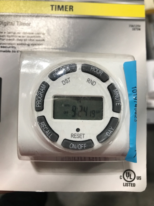 Photo 2 of 15 Amp 7-Day Indoor Plug-In Digital Polarized Timer, White