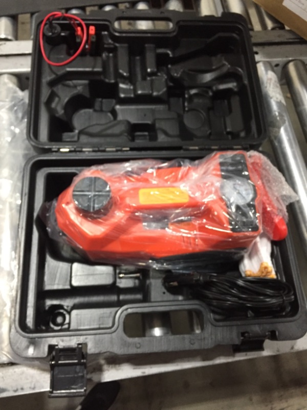 Photo 2 of 12V 5 Ton Electric Car Jack Kit, Car Jack Hydraulic with Inflator Electric Jack for Car SUV Sedan MPV Change Tires Garage Repair Emergency Kit