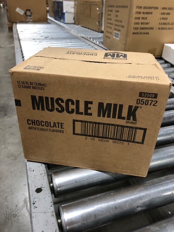 Photo 3 of EXP MAY 28 2023 Muscle Milk Genuine Protein Shake, Chocolate, 20g Protein, 11.16 Fl Oz (Pack of 12), Packaging May Vary Bottle Chocolate 11.16 Fl Oz (Pack of 12)