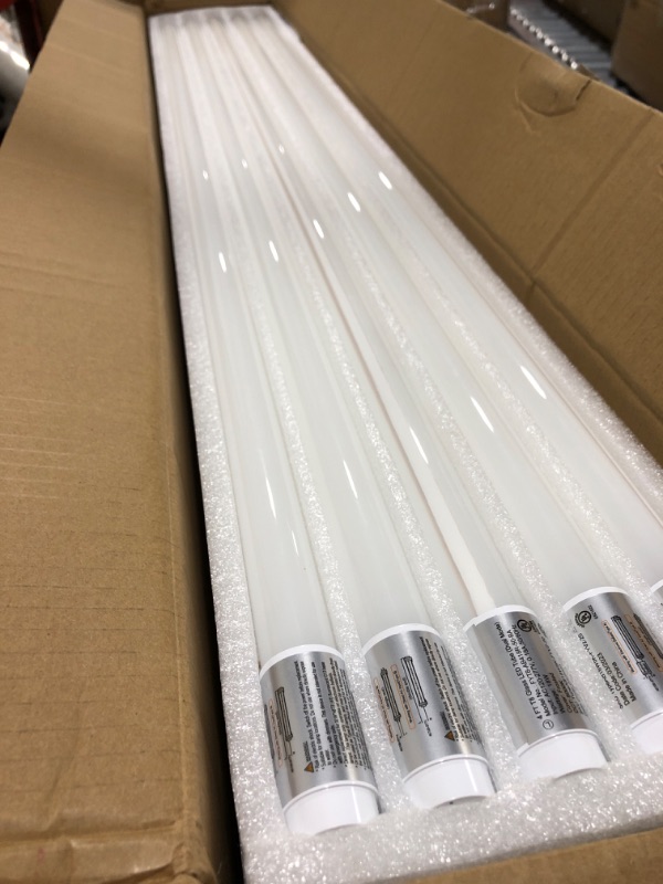 Photo 2 of 20 Pack 4FT LED T8 Hybrid Type A+B Light Tube, 18W, Plug & Play or Ballast Bypass, Single-Ended OR Double-Ended, 5000K, 2400lm, Frosted Cover, T8 T10 T12 for G13, , 120-277V, UL Listed 4 Ft | 5000k