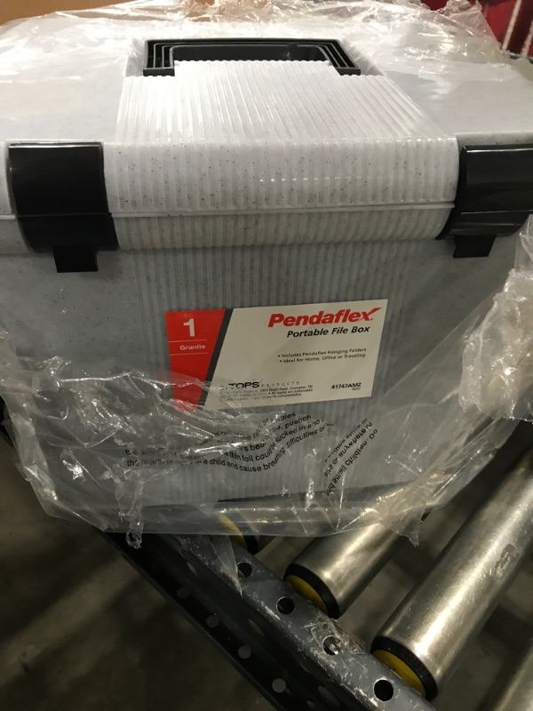 Photo 1 of Pendaflex Portable File Box, 11"H x 14" W x 11 1/8" D, Granite (41747)
