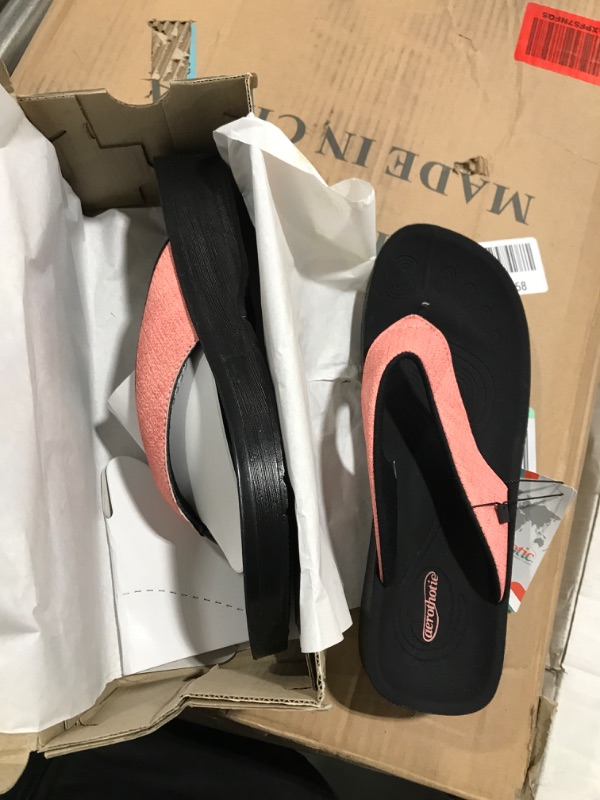 Photo 2 of AEROTHOTIC Original Orthotic Comfort Thong Style Flip Flops Sandals for Women with Arch Support for Comfortable Walk 9 Mellow Peach
