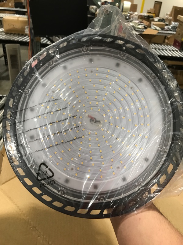 Photo 3 of 6 Pack UFO LED High Bay Light 150W, 21,000lm (Eqv.600W MH/HPS), 100-277V, 5000K Daylight Etl Listed LED High Bay Lights Fixture 5' Cable with US Plug for Commercial Workshop, Warehouse, Barn, Garage