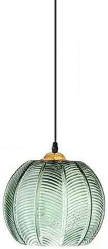 Photo 1 of Raincaty Modern Pendant Light Glass Lamp Shade Pendant Lighting for Kitchen Farmhouse Green Striped Lighting Fixtures (5.9 Inches) https://a.co/d/cHfrbL5