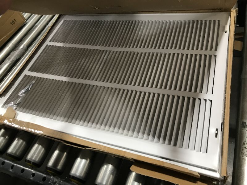 Photo 2 of 18" X 24" Return Air Filter Grille - Filter Included - Easy Plastic Tabs for Removable Face/Door - HVAC Vent Duct Cover - White [Outer Dimensions: 19.75w X 25.75h] 18 X 24