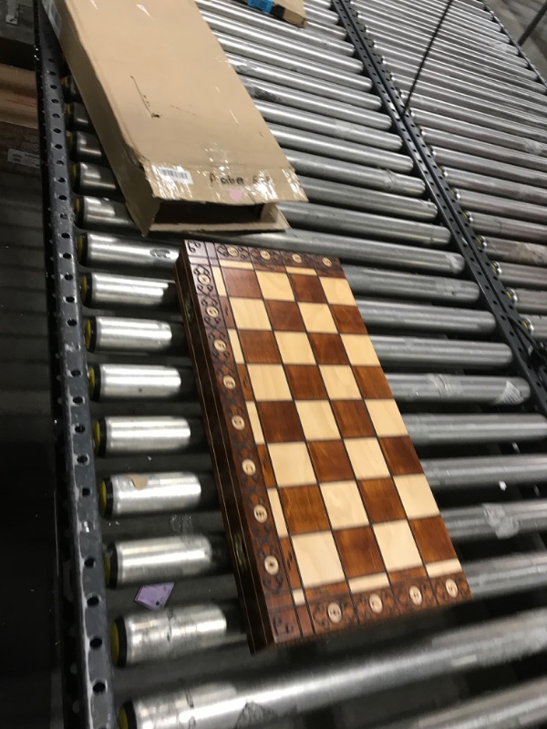 Photo 4 of Chess and games shop Muba Amber 6EF Handmade Wooden Chess Set 21 Inch Board with Chessmen- Storage Box to Store All The Pieces