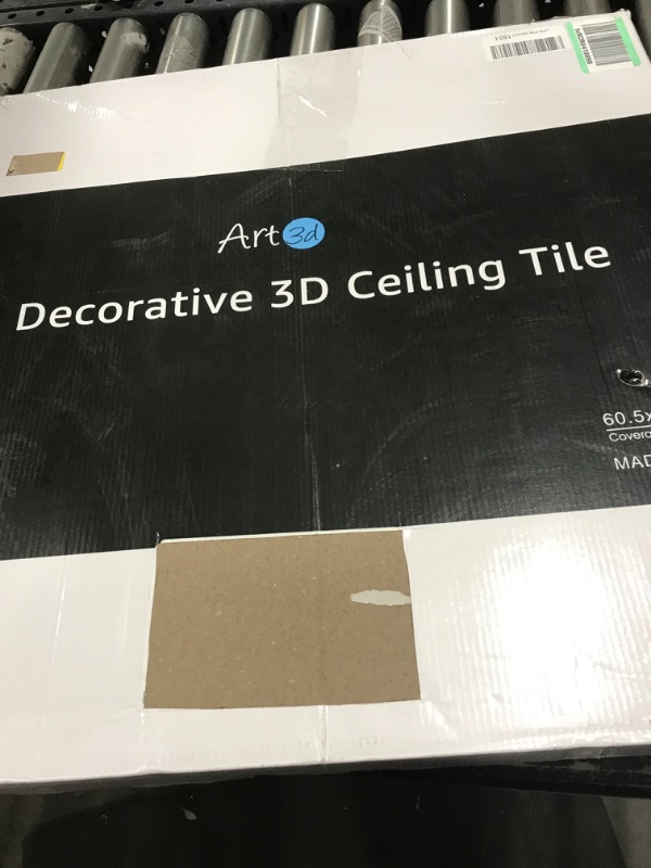 Photo 3 of Art3d Decorative Drop Ceiling Tile 2"x2", Glue-up 3D Textured Ceiling Panel, Plastic Sheet in White(12 Pack) 24"x24" White 12