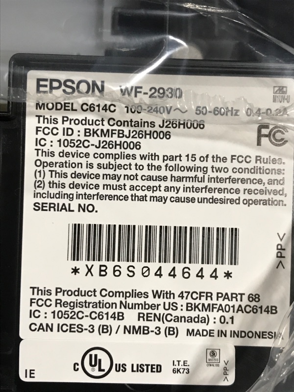 Photo 6 of Epson Workforce WF-2930 Wireless All-in-One Printer with Scan, Copy, Fax, Auto Document Feeder, Automatic 2-Sided Printing and 1.4" Color Display,Black