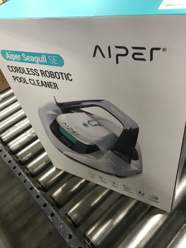 Photo 1 of (2023 New) AIPER Seagull SE Cordless Robotic Pool Cleaner, Pool Vacuum Lasts 90 Mins, LED Indicator, Self-Parking, Ideal for Above/In-Ground Flat Pools up to 40 Feet - White