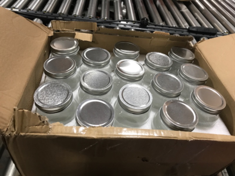 Photo 1 of 16 oz Mason Jars With Lids Regular Mouth 15 Pack-16 oz Glass Jars with Lids,Bulk Pint Clear Glass Jars For Meal Prep, Food Storage With 20 Labels (Silver Lids)