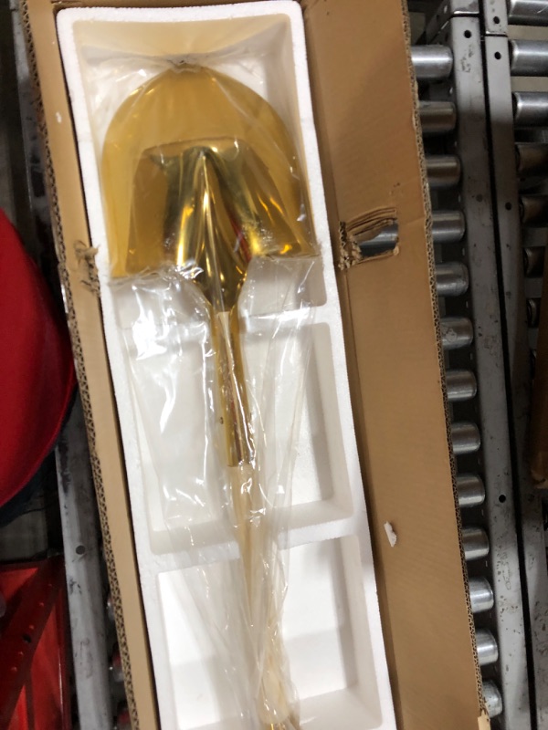 Photo 2 of Golden Shovel - Full Size Gold Spade for Groundbreaking Ceremonies - 40” Commemorative Golden Shovel for New Building Construction - Grand Affects
