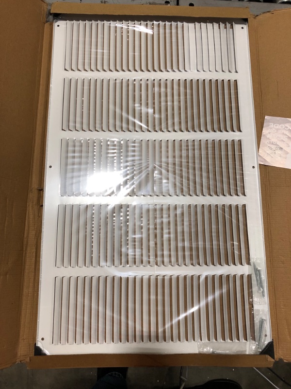 Photo 2 of 22" x 22" Return Air Grille - Sidewall and Ceiling - HVAC Vent Duct Cover Diffuser - [White] [Outer Dimensions: 23.75w X 23.75"h]