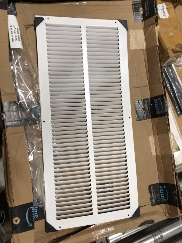 Photo 2 of 14"w X 25"h Steel Return Air Grilles - Sidewall and Ceiling - HVAC Duct Cover - White [Outer Dimensions: 15.75"w X 26.75"h] 