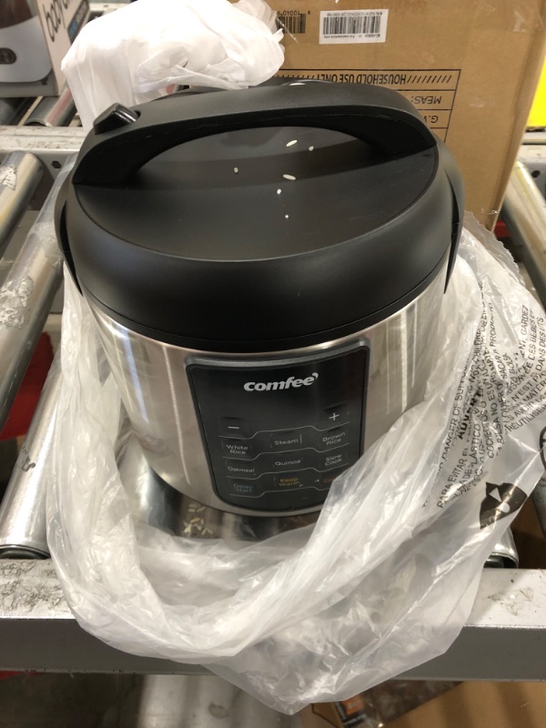 Photo 3 of COMFEE' Rice Cooker, 6-in-1 Stainless Steel Multi Cooker, Slow Cooker, Steamer, Saute, and Warmer, 2 QT, 8 Cups Cooked(4 Cups Uncooked), Brown Rice, Quinoa and Oatmeal, 6 One-Touch Programs 8-cup cooked/4-cup uncooked