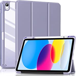 Photo 1 of CoBak Case for New iPad 10th Generation 10.9 Inch 2022 - Shockproof Cover with Clear Transparent Back Shell with Pencil Holder, Auto Sleep/Wake Cover
