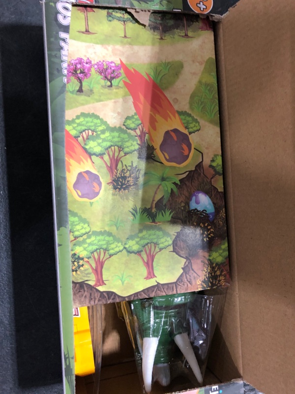Photo 1 of BLUEJAY 21 Pack Dinosaur Toys for Kids 3-7, Dinosaur Truck with Oversized Dinosaur Map, Flashing Lights, Music and Roaring Sound, Kids Toys with 6 Pull Back Dinosaur Cars, 6 Dinosaur Toys (Green)