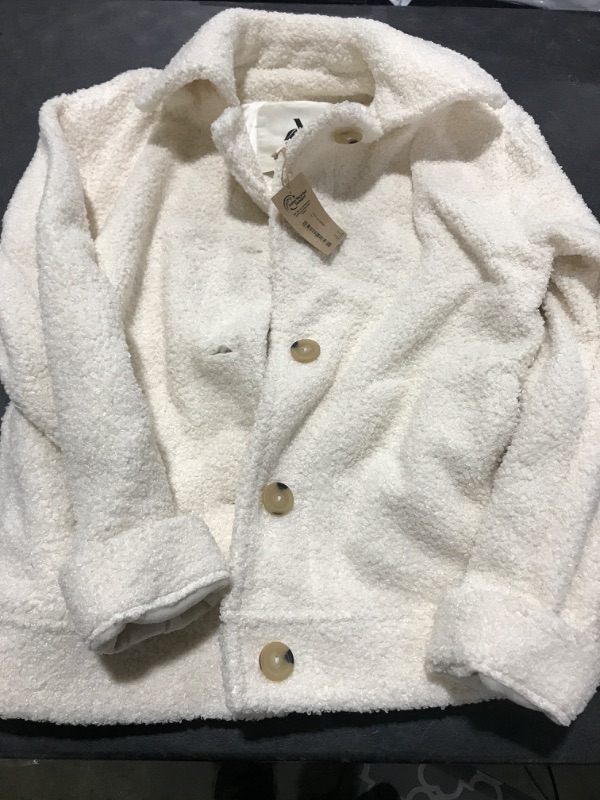 Photo 2 of Amazon Aware Women's Recycled Polyester Sherpa Jacket (Available in Plus Size) X-Small Off-white