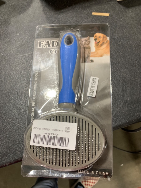 Photo 2 of 66% Grooming Brush for Dogs and Cats Pet -Very good hair removal helper and pet massage and grooming tool - Dog Brush & Cat Brush for Pets with Long or Short Hair (Blue Gray)