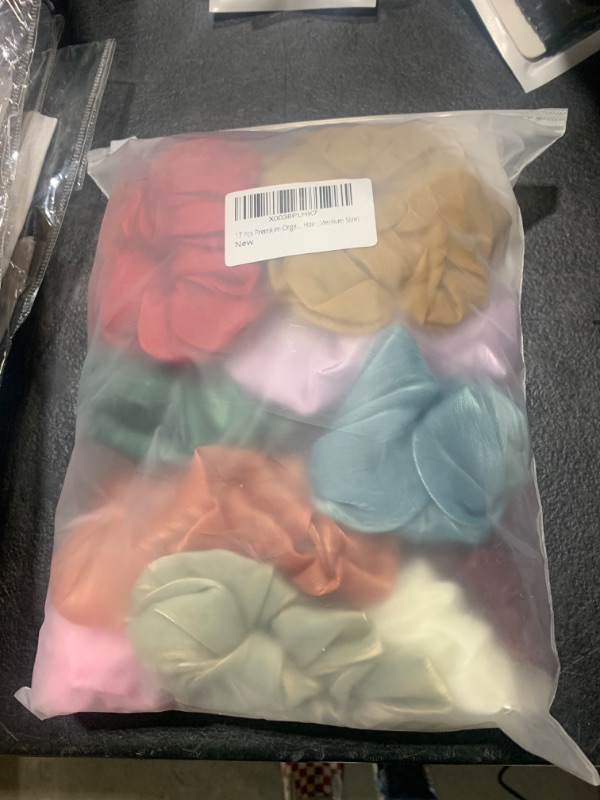 Photo 1 of 17 Pcs Premium Organza Scrunchies Chiffon Hair Elastics Bands for Women or Girls Hair Ties Ponytail Holder No Damage (Medium Size)