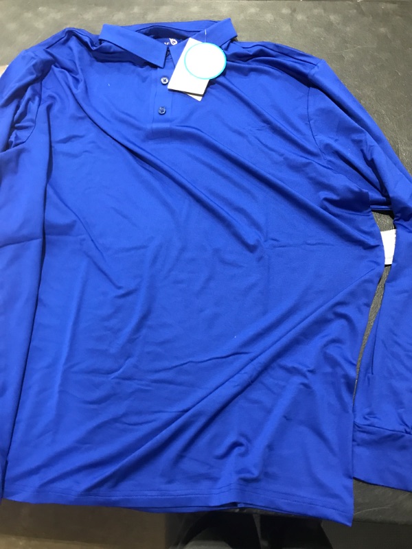 Photo 1 of BALEAF Men's Polo Shirt Long Sleeve Golf Shirt UPF 50 Sun Protection Quick Dry for Tennis Lightweight Performance Shirt 