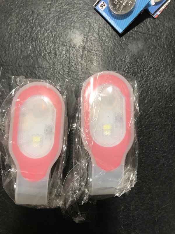 Photo 2 of 2pcs Hands Free LED Flashlight Clip on Flashlight Mini Safety Nursing Night Lights for Outdoor Sports Red