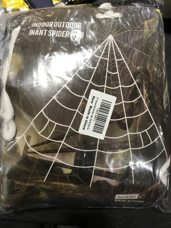 Photo 2 of 200" Halloween Spider Web 59" Giant Large Huge Big Spider with Trangle Spider Web 30 PCS Small Baby Spiders Scary Furry Ghost Fake Spider