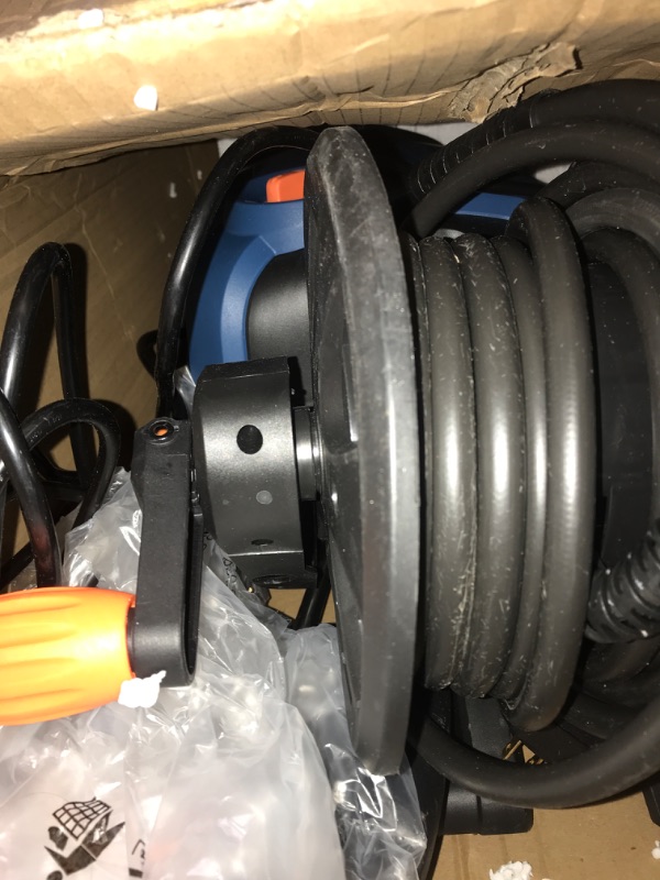 Photo 1 of Electric Pressure Washer, 2.1GPM Professional Electric Pressure Cleaner Machine with 4 Nozzles, Foam Cannon, 2000W High Power Washer with Soap Tank, IPX5 Car Wash Machine /Car/Driveway/Patio Clean with hose reel Blue