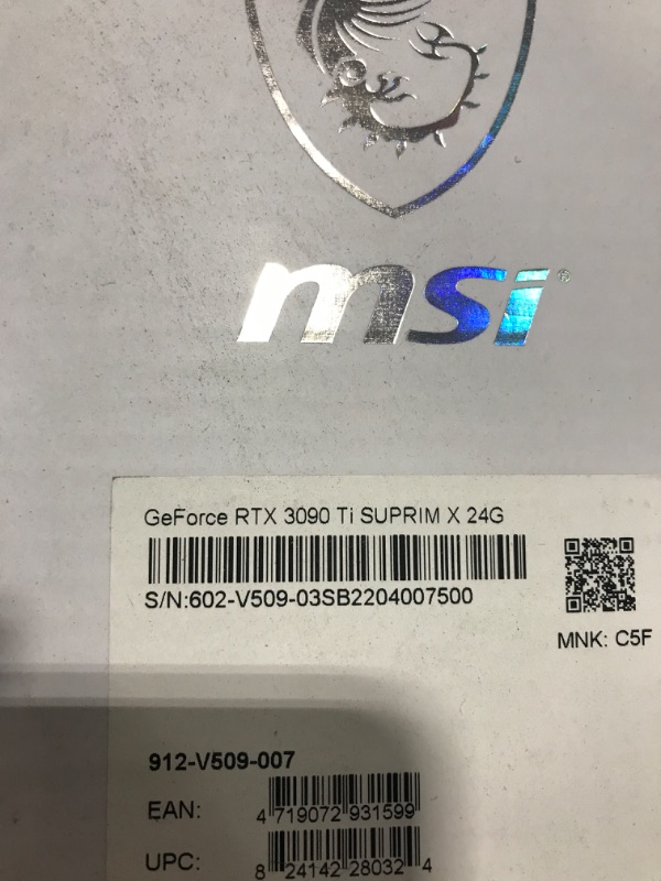 Photo 9 of MSI Gaming GeForce RTX 3090 Ti 24GB GDRR6X 384-Bit HDMI/DP Nvlink Tri-Frozr Ampere Architecture OC Graphics Card (RTX 3090 Ti SUPRIM X 24G)