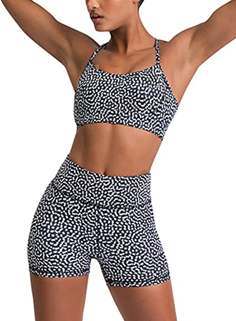 Photo 1 of  Women's Workout Sets 2 Piece Yoga Outfit High Waisted Biker Shorts Leggings Sports Bra Gym Fitness Clothes Tracksuit
