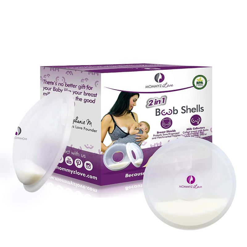 Photo 1 of Breast Shell & Milk Catcher for Breastfeeding Relief (2 in 1) Protect Cracked, Sore, Engorged Nipples & Collect Breast Milk Leaks During The Day, While Nursing or Pumping (2 Pack)
