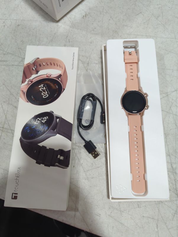 Photo 1 of TOUCHELEX Smart Watch 1.2" AMOLED Always-on Display for Android Phones and iOS Compatible iPhone Samsung Men Women Oxygen Heart Rate Monitor 3ATM Smartwatch Fitness Tracker - Rose Gold